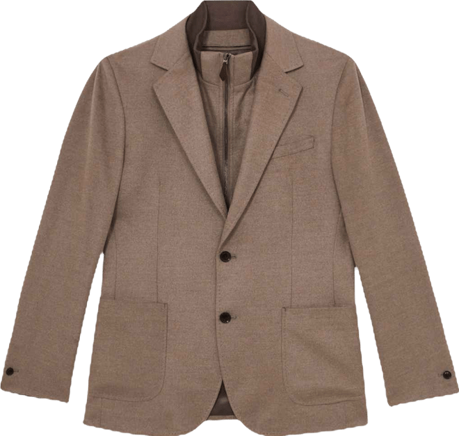 Men's Single-Breasted with Gilet Insert Tailored-Fit Blazer