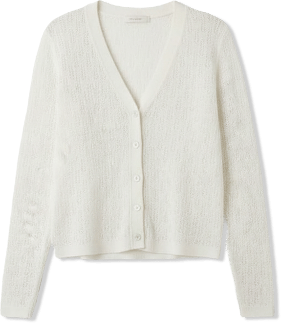 Women's Pointelle Long Sleeves Cardigan Sweater