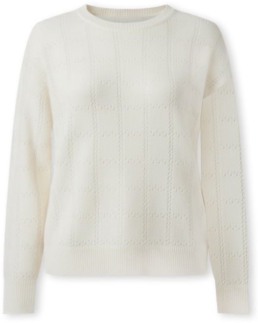 Women's Cashmere Pointelle Long Sleeves Sweater