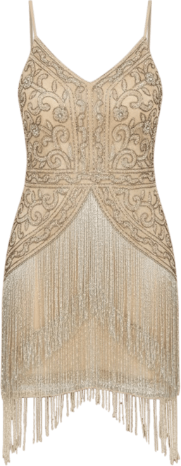Women's Short Beaded Fringe Dress