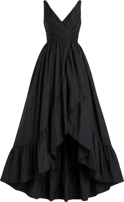 Women's Taffeta Hi-Low Ruffle Gown