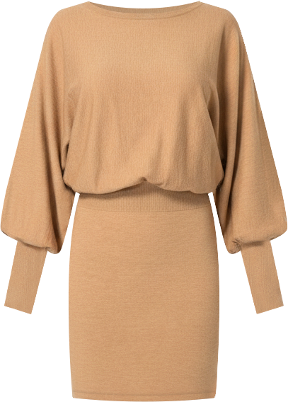 Women's Scoop Neck Bloudson Sweater Midi Dress