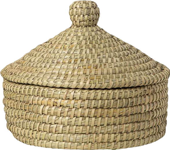 Traditional Terracotta and Kaisa Grass Bread Warming Set with Lid