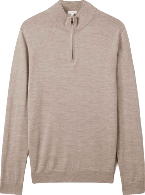 Men's Merino Wool Half-Zip Funnel Neck Sweater
