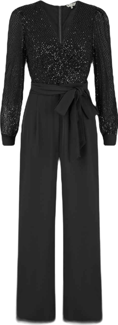 Women's Sequin Wrap Over Jumpsuit