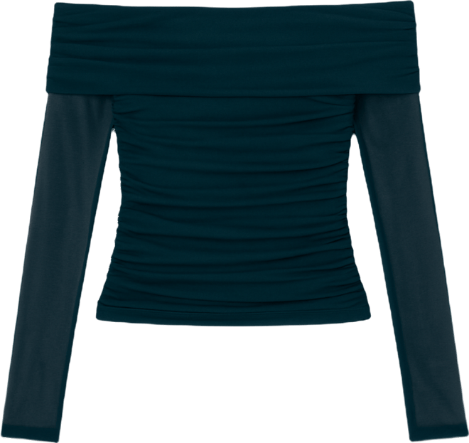 Women's Ashley Off Shoulder Mesh Long Sleeve Top