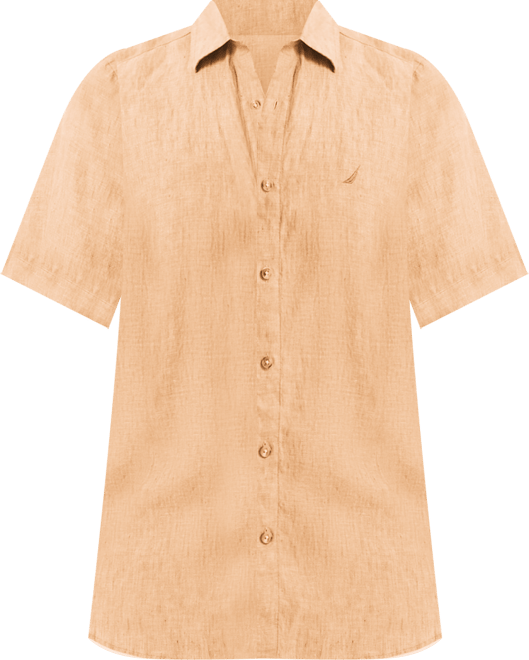 Men's Classic-Fit Solid Linen Short-Sleeve Shirt