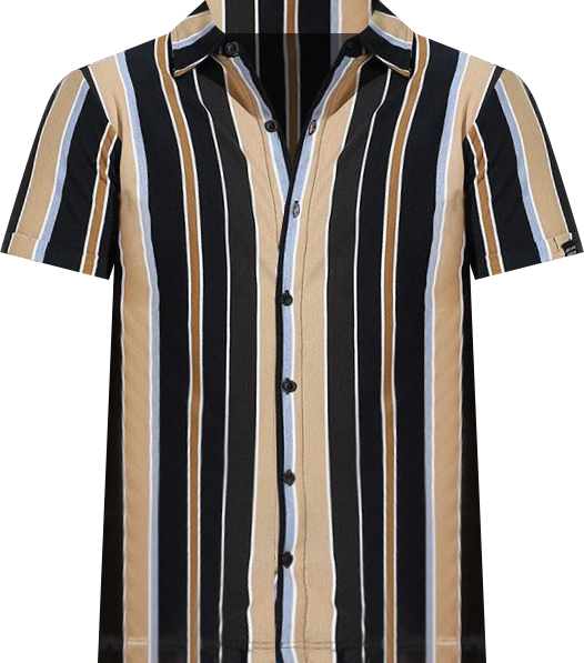 Men's Striped Button Up Cotton Shirt
