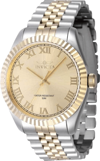 Men's 47404 Specialty Quartz 3 Hand Gold Dial Watch