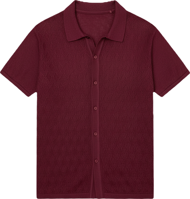 Men's Argyle-Knit Slim-Fit Shirt
