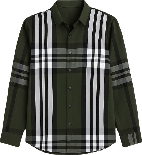 Men's Tartan Plaid Dark Green Shirt