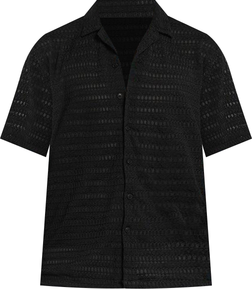 Men's Midnight Black Marquise-Knit Shirt