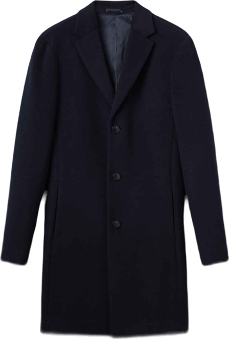 Men's Wool-Blend Single-Breasted Overcoat