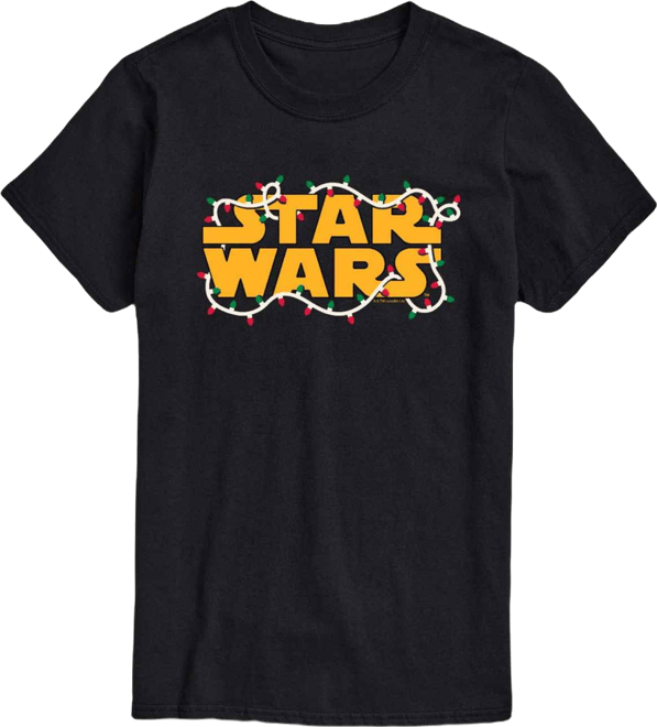 Men's Star Wars Christmas Lights Logo Short-Sleeve Graphic T-Shirt