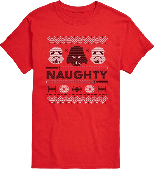 Men's Star Wars Christmas Naughty Darth Vader Short-Sleeve Graphic T-Shirt