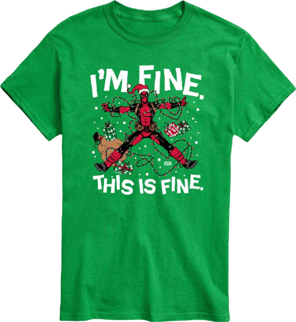 Men's Marvel I'm Fine Deadpool Short-Sleeve Graphic T-Shirt