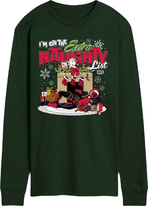 Men's Marvel Deadpool Extra Naughty Long-Sleeve Graphic T-Shirt