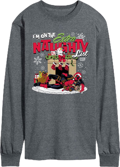 Men's Marvel Deadpool Extra Naughty Long-Sleeve Graphic T-Shirt