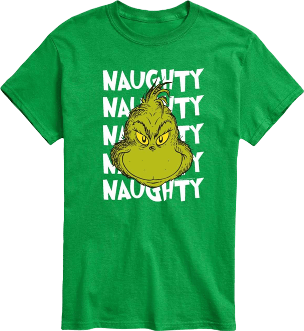 Men's Naughty Grinch Graphic Crewneck T-Shirt