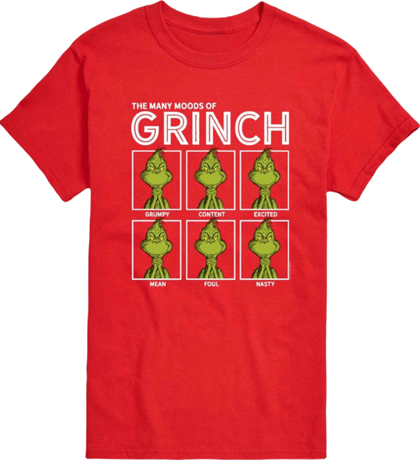 Men's Many Moods of Grinch Graphic Print T-Shirt