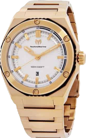 Men's Tm-416077 Coral Quartz 3 Hand Silver Dial Watch