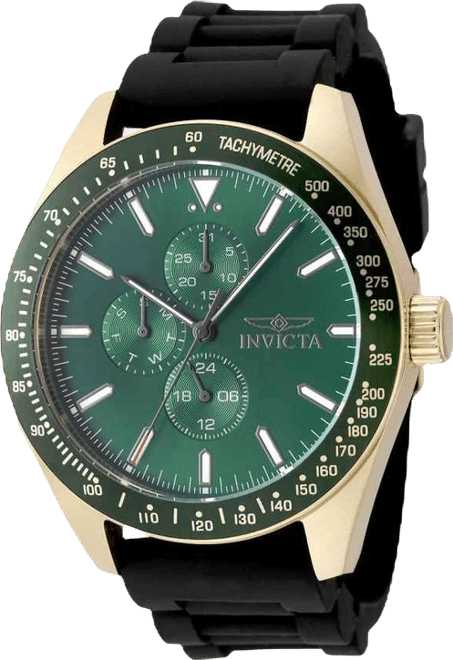 Men's 49077 Aviator Quartz VH67 Green Dial Watch
