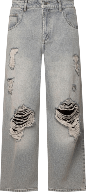 Men's Star Layered Distressed Jeans