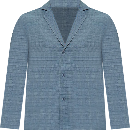 Men's Azure Blue Striped Cuban Shirt