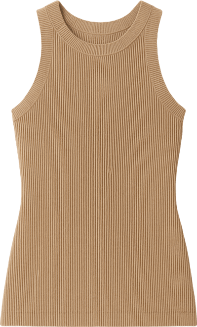 Women's 100% Ribbed Cotton Silk Cashmere Blend Tank Top