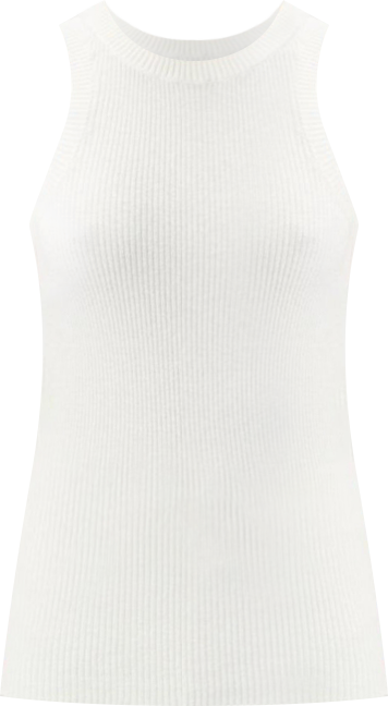 Women's 100% Ribbed Cotton Silk Cashmere Blend Tank Top