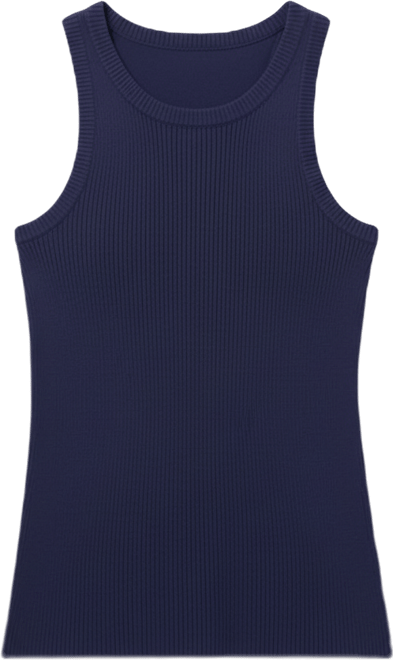 Women's 100% Ribbed Cotton Silk Cashmere Blend Tank Top