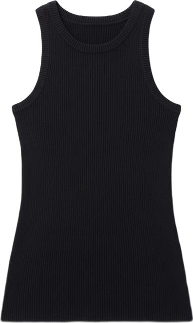 Women's 100% Ribbed Cotton Silk Cashmere Blend Tank Top