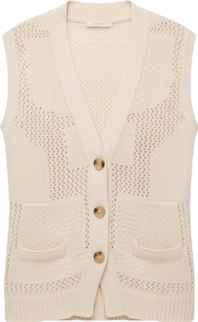 Women's Mixed Pattern Cashmere Vest