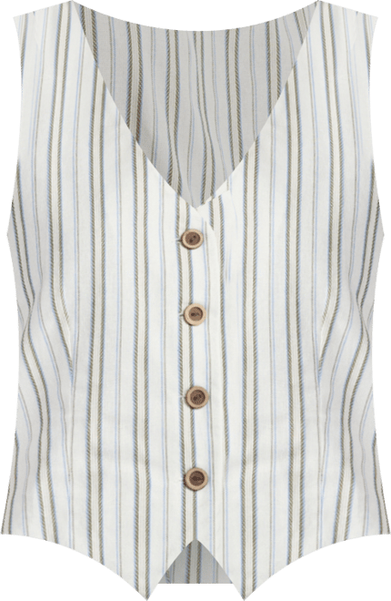 Juniors' Resort Striped V-Neck Vest