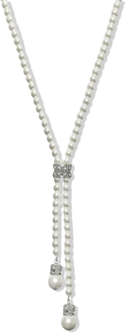Crystal & Imitation Pearl Lariat Necklace, 19-1/2" + 3" extender, Macy's Exclusive