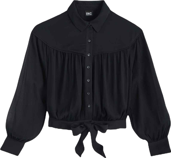 Women's Crinkle Chiffon Tie-Hem Blouse, Macy's Exclusive