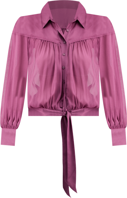 Women's Crinkle Chiffon Tie-Hem Blouse, Macy's Exclusive