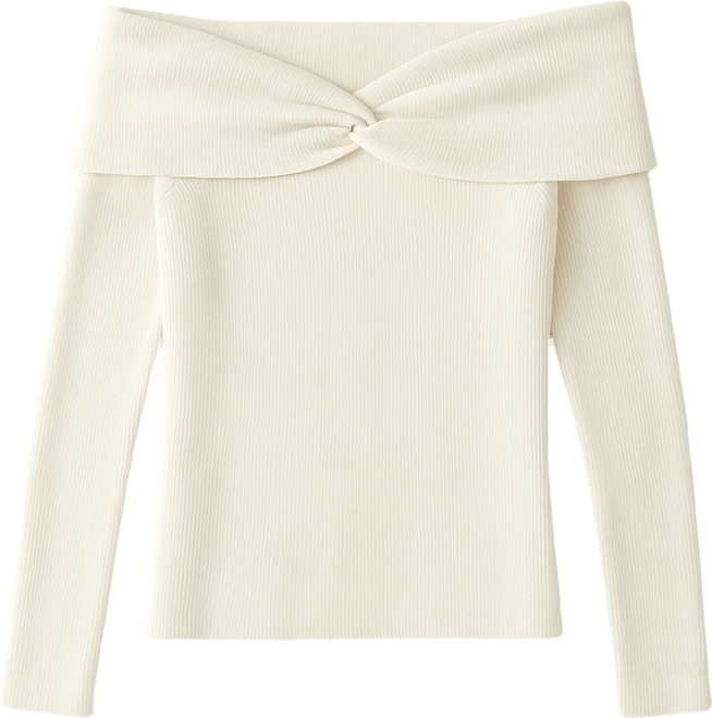 Women's Twist Front Off The Shoulder Sweater