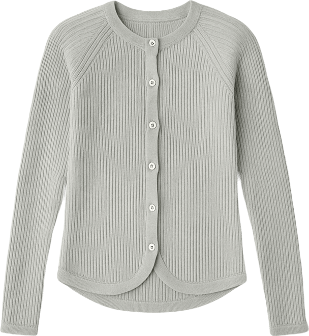 Women's Tulip Hem Button Cardigan Sweater