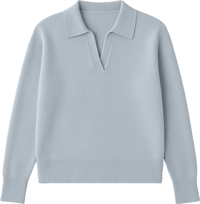 Women's Long Sleeves Lightweight Polo Sweater