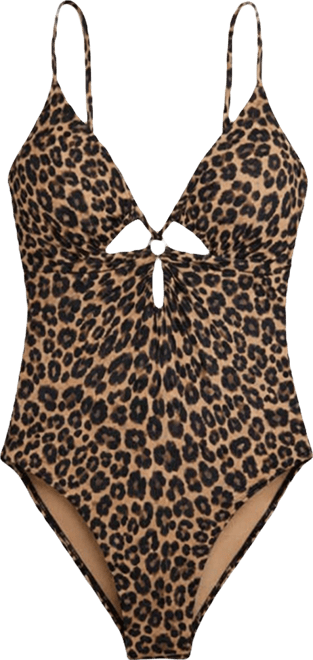 French Kitty Over-The-Shoulder Keyhole One-Piece Swimsuit