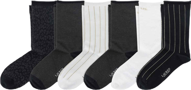 Women's Holiday Shine Crew Socks, Pack of 6