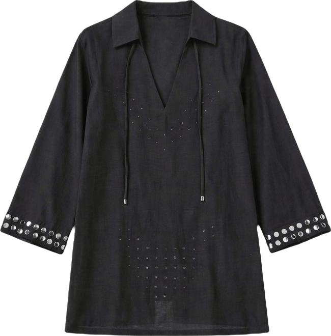 Michael  Women's V-Neck Cover Up Shirt