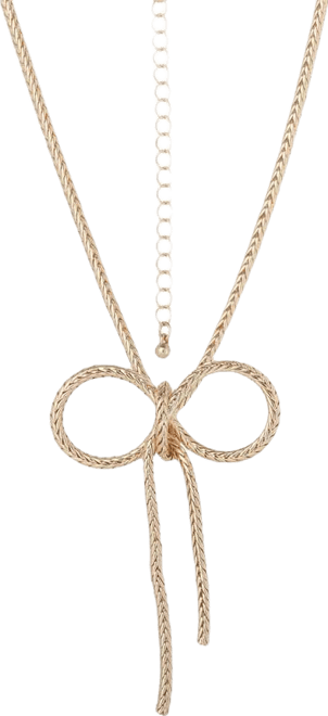 Gold Bow Pendant Chain Necklace