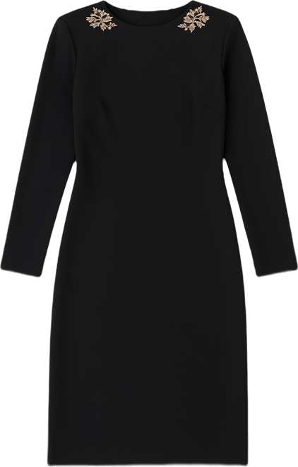 Women's Embellished Modern Long-Sleeve Dress