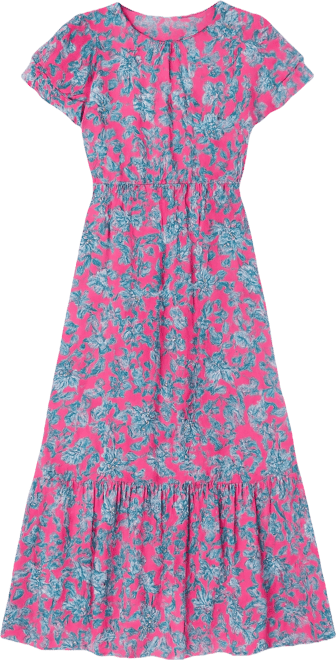 Women's Double Ruffle Short-Sleeve Maxi Dress