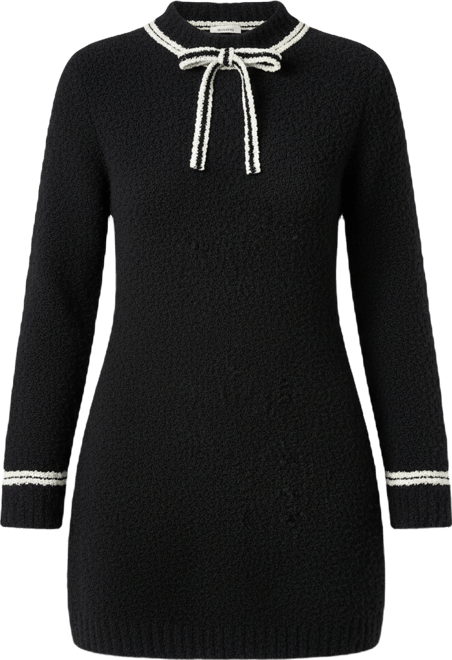 Women's Bow Knit Mini Sweater Dress