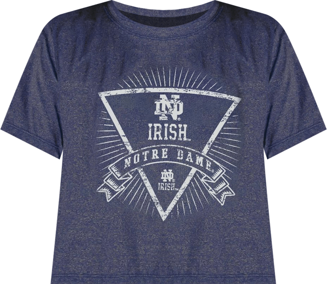 Women's Navy Notre Dame Fighting Irish Quest Knit Crop Top