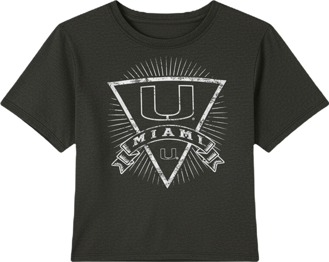 Women's Charcoal Miami Hurricanes Quest Knit Crop Top