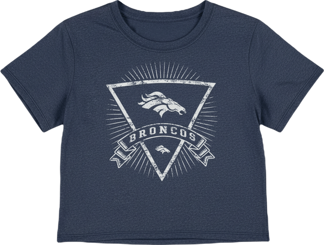 Women's Navy Denver Broncos Quest Knit Crop Top